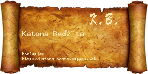 Katona Beáta névjegykártya
