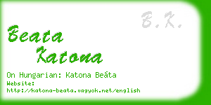 beata katona business card